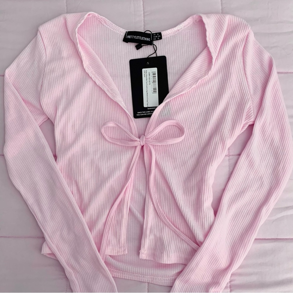 NWT pink bow cardigan top